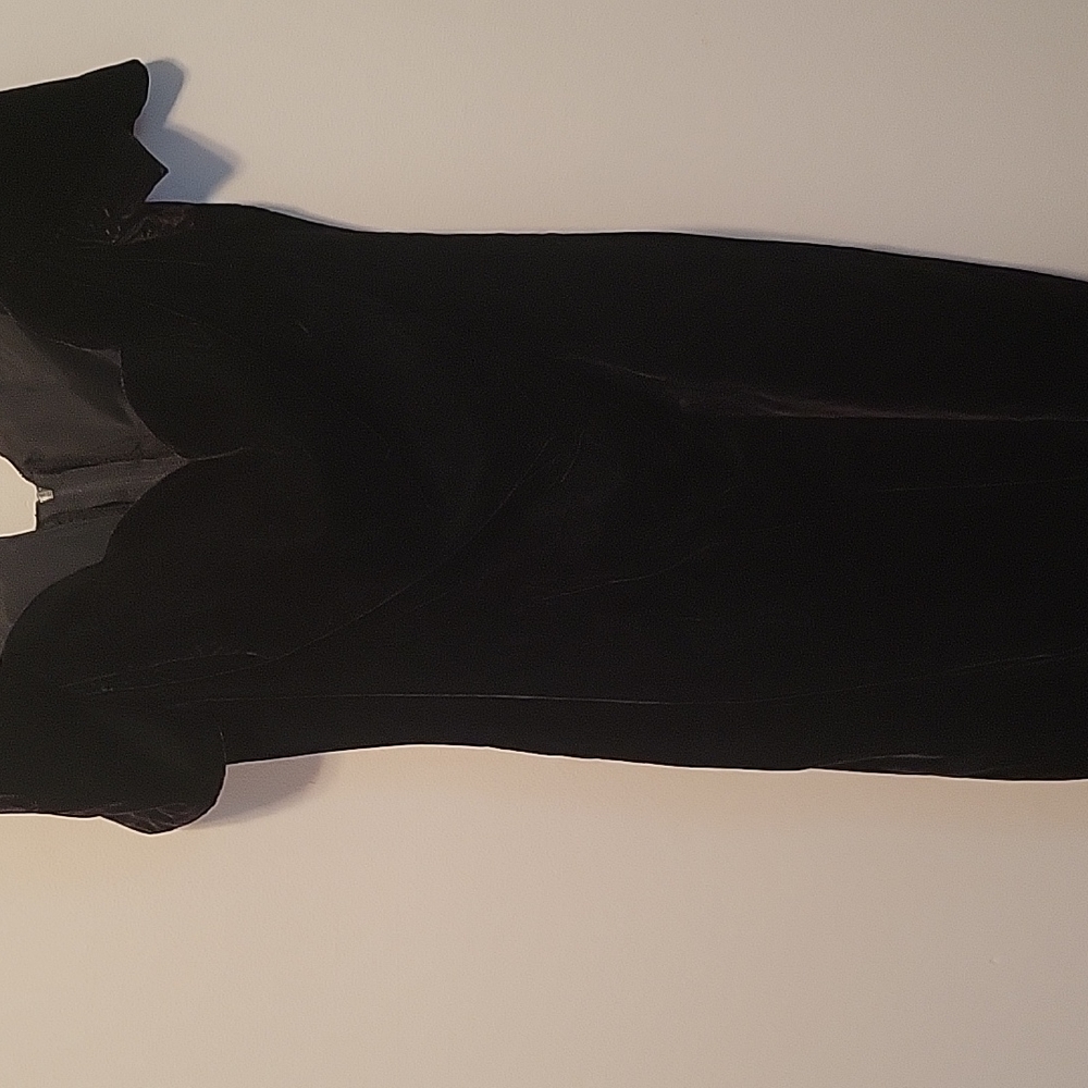 Black velvet off the shoulders